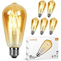 Tasmor 6pcs Bombilla E27- E27 LED- Bombillas Decorativas- Bombillas Vintage- Vintage Decoración- Bombilla Filamento 4W…